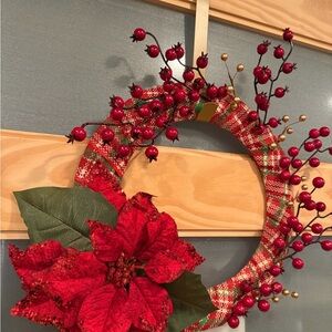 Festive Red Plaid Holiday Wreath